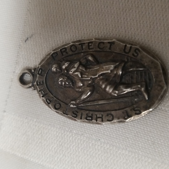 925 STERLING SILVER ST. CHRISTOPHER Charm or pendant. 1.75" x .75" EUC. #4 - Picture 2 of 5